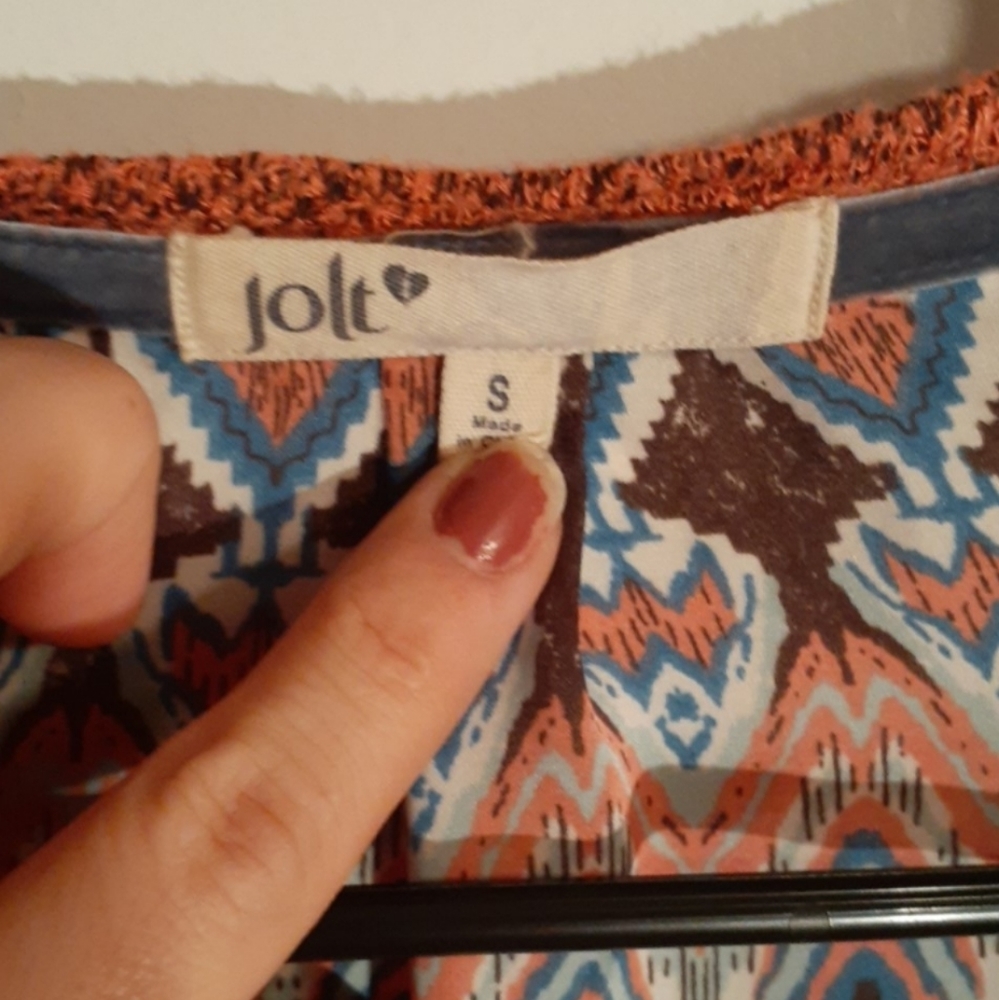 Jolt size S orange pattern sweater - Picture 2 of 3